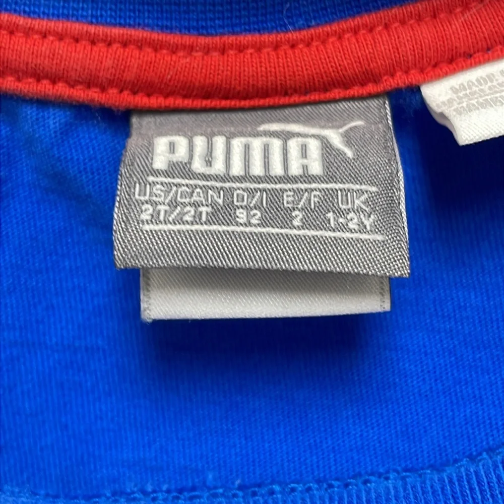 Puma Sesame Street Elmo Kids Blue Graphic T-Shirt Size 2T